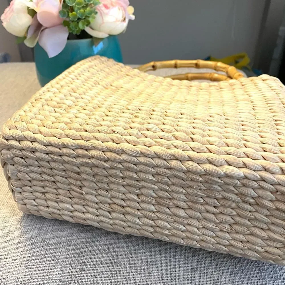 Hawaii straw bag with zipper